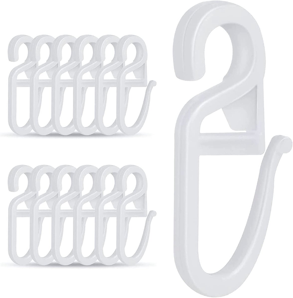 Solidchoice - 100 Plastic Gordijnhaken voor Douche- en Raamgordijnen