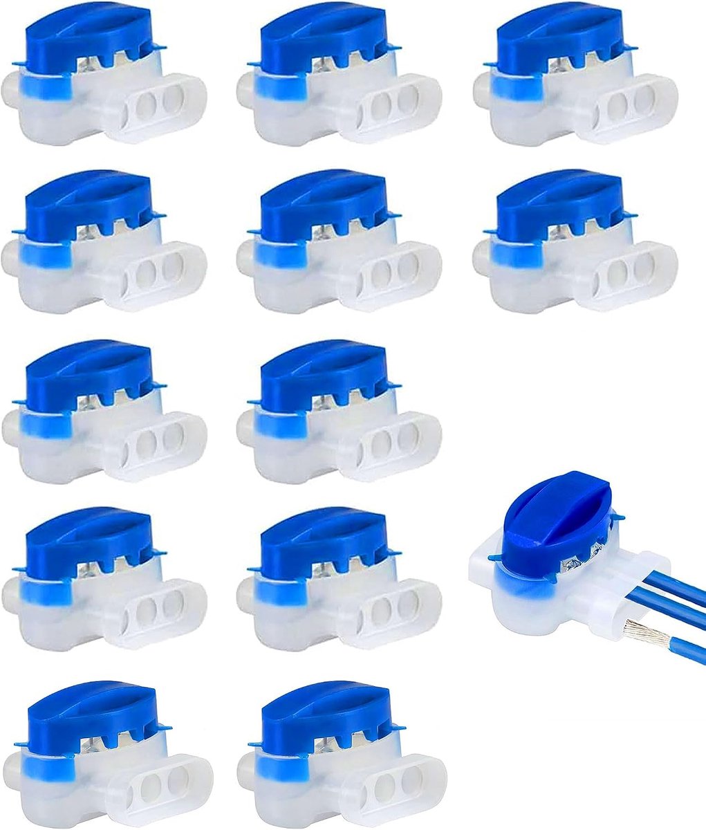 Elektrische kabelverbinders 12 stuks - gelgevuld - waterdicht - veilige verbinding voor grasmaaiers - ShopVlot