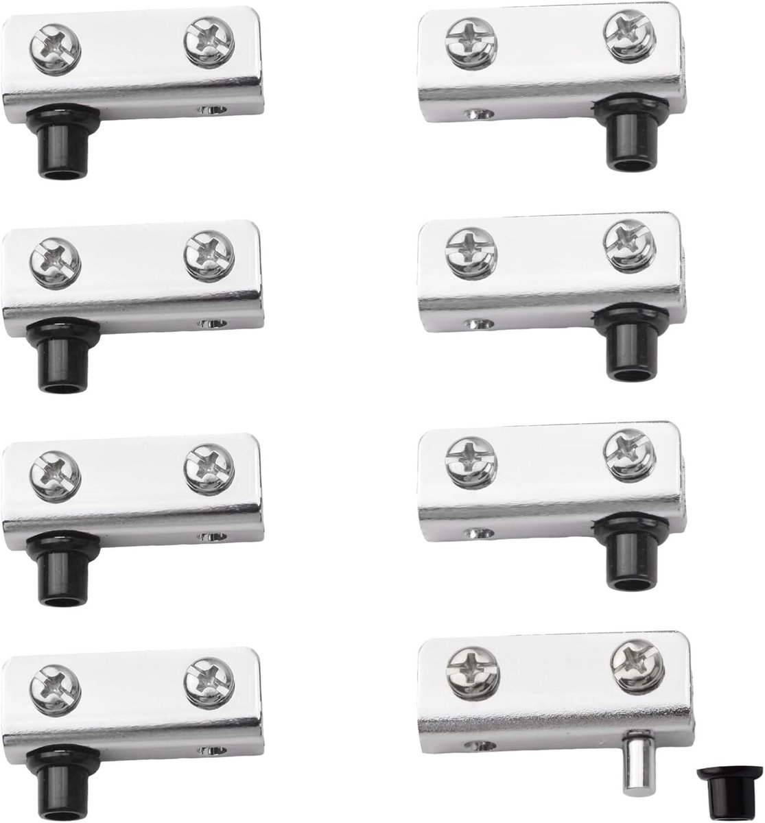 Glazen deur scharnieren set van 8 - verstelbare ijzeren pin - geschikt voor 3-6 mm glas - robuust en duurzaam - ShopVlot