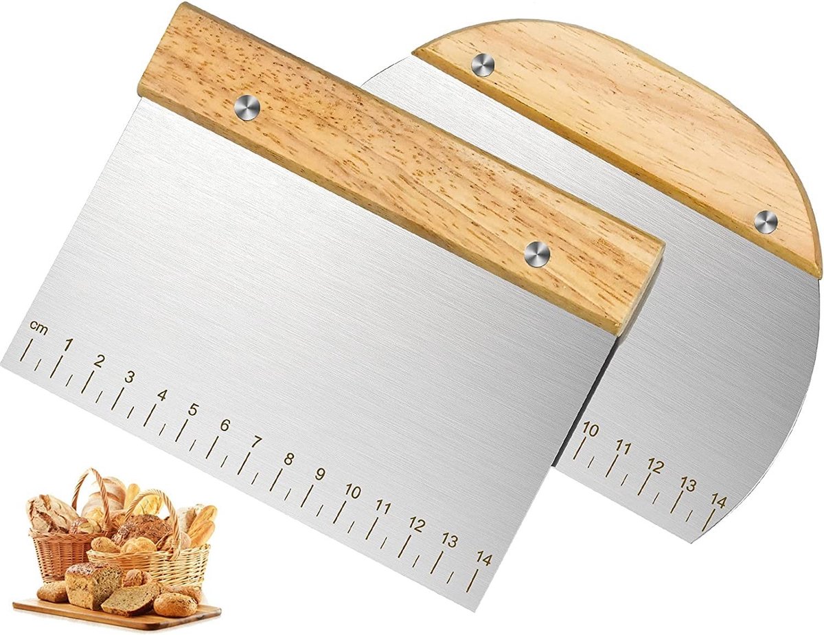 Solidchoice - Set van 2 RVS Bakvormen met Houten Handgreep