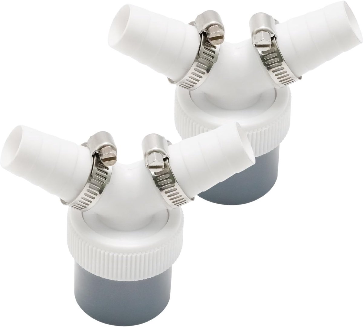 SnelShoppen - 2pcs Afvoer Wasmachine Adapter Y-Aansluiting voor Vaatwasser, 18-24mm Inlaat en 40mm Afvoer met Slangklem - Universele Compatibiliteit