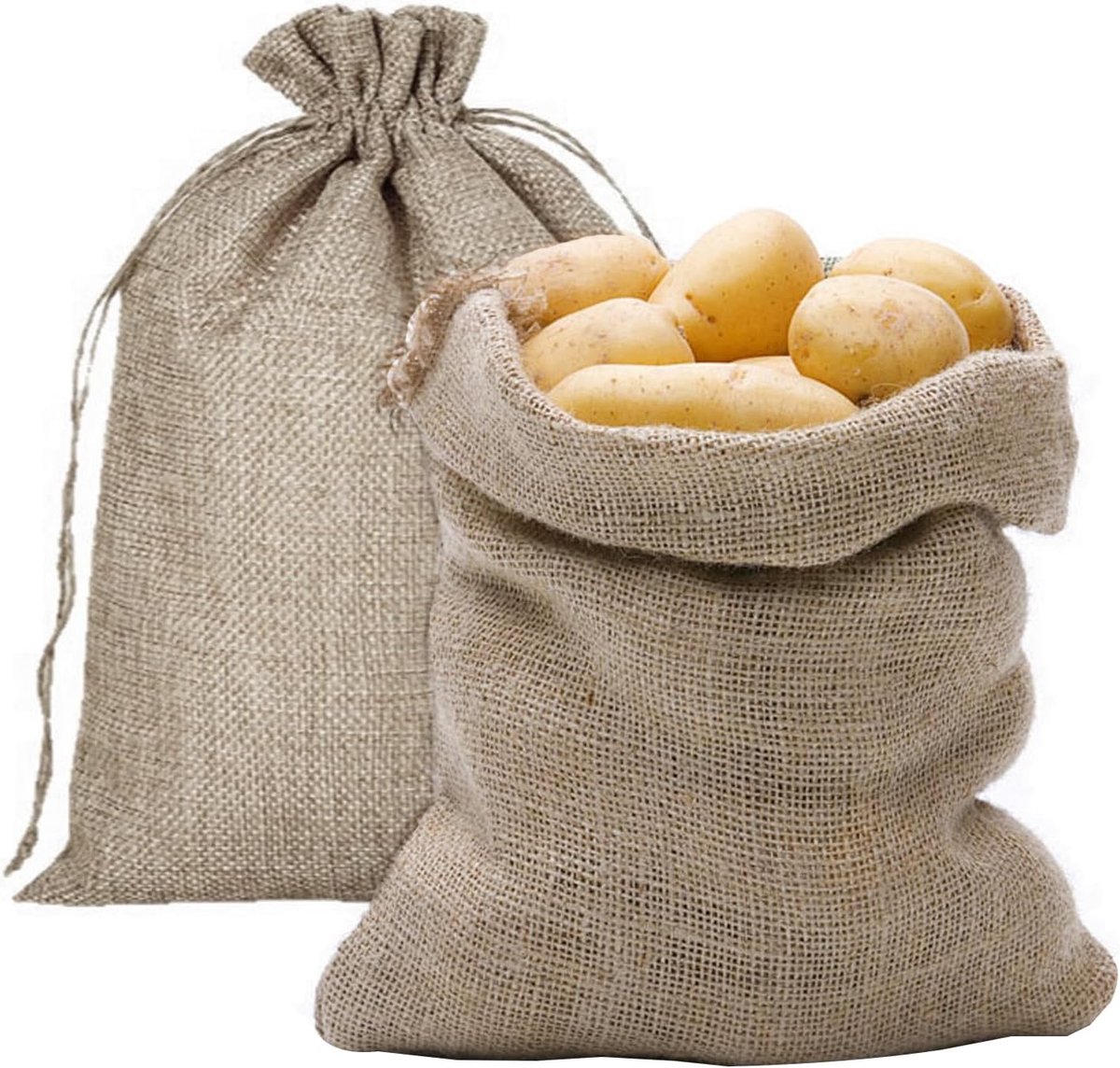 Opbergtas aardappelen uien 40 x 60 cm - natuurlijk jute - ademend - voor optimale versheid - ShopVlot