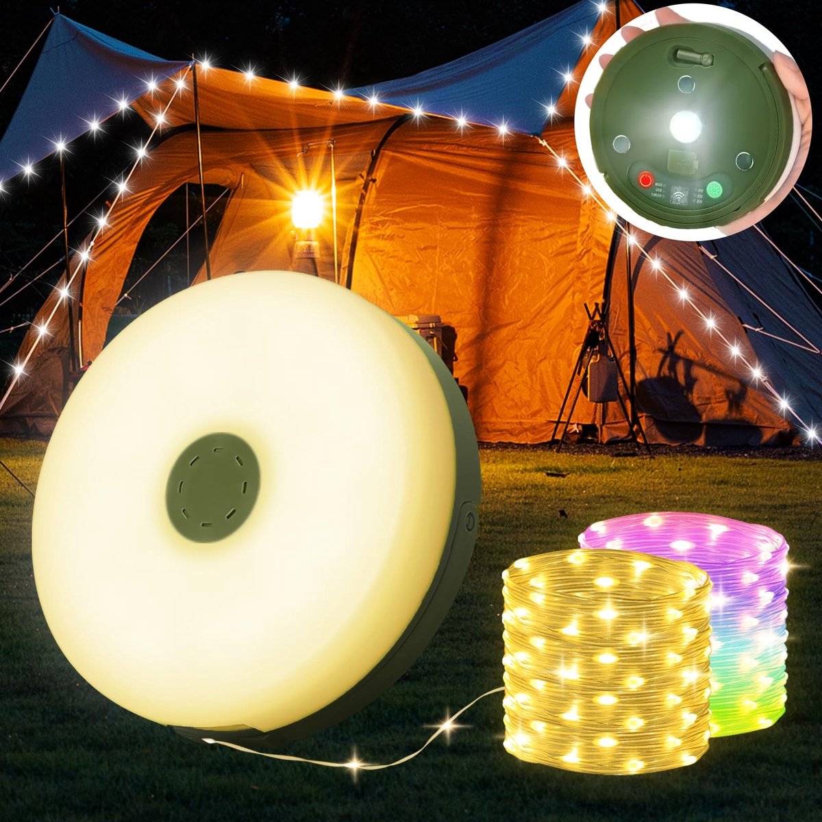 Solidchoice - Camping Fairy Lights met 8 Verlichtingsmodi en Afstandsbediening
