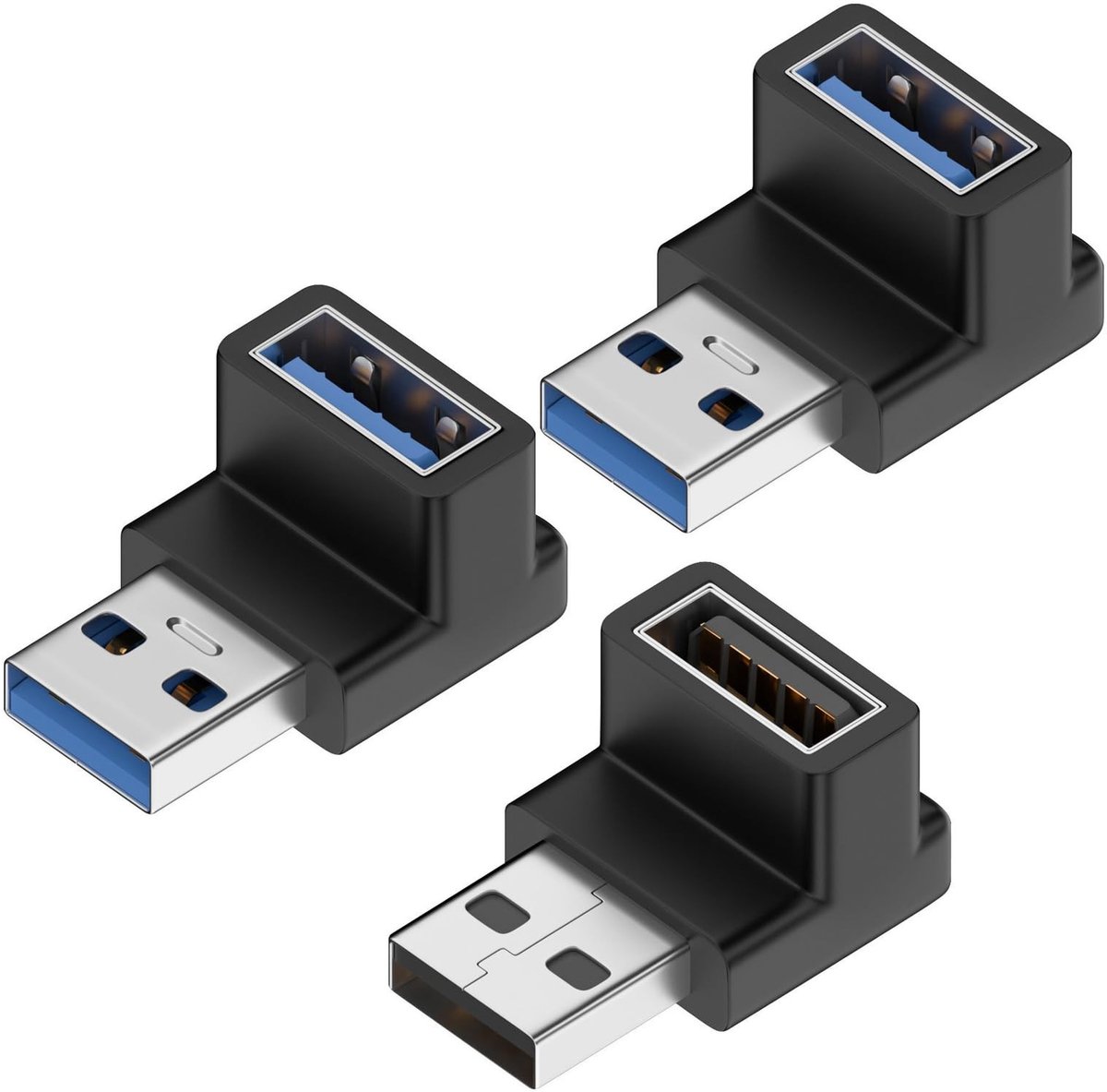 Solidchoice - Set van 3 USB Adapters met 90 Graden Hoek