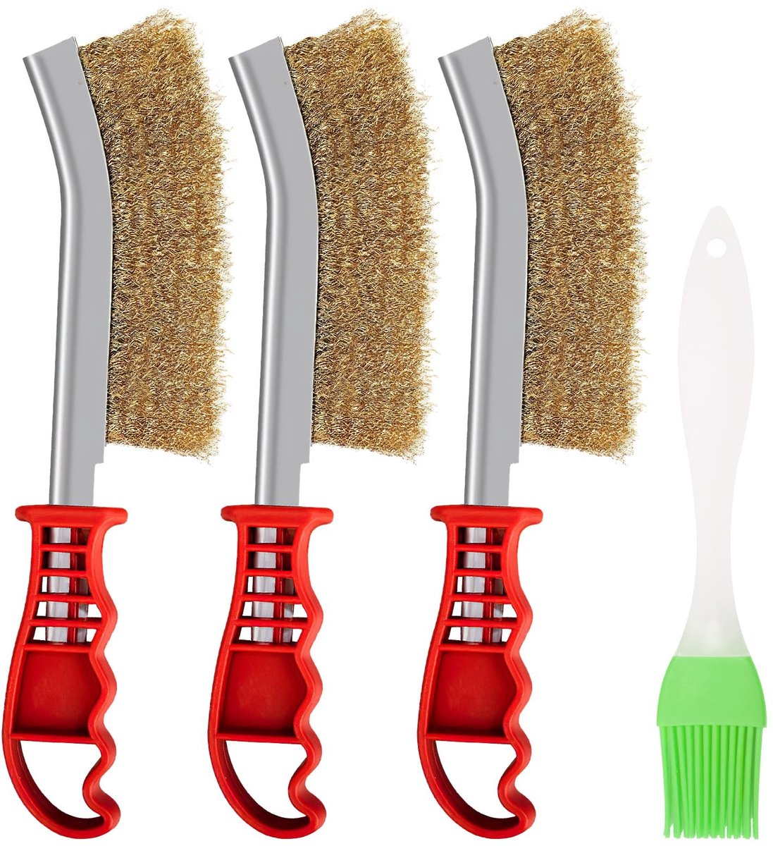 Solidchoice - Set van 3 Messing Borstels voor Reiniging en Onderhoud