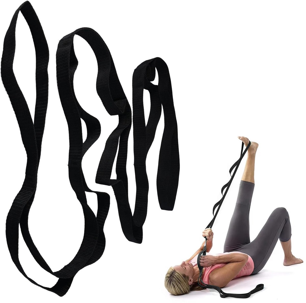 Solidchoice - Yoga Stretching Strap 196x2.5cm Verstelbare Nylon Band