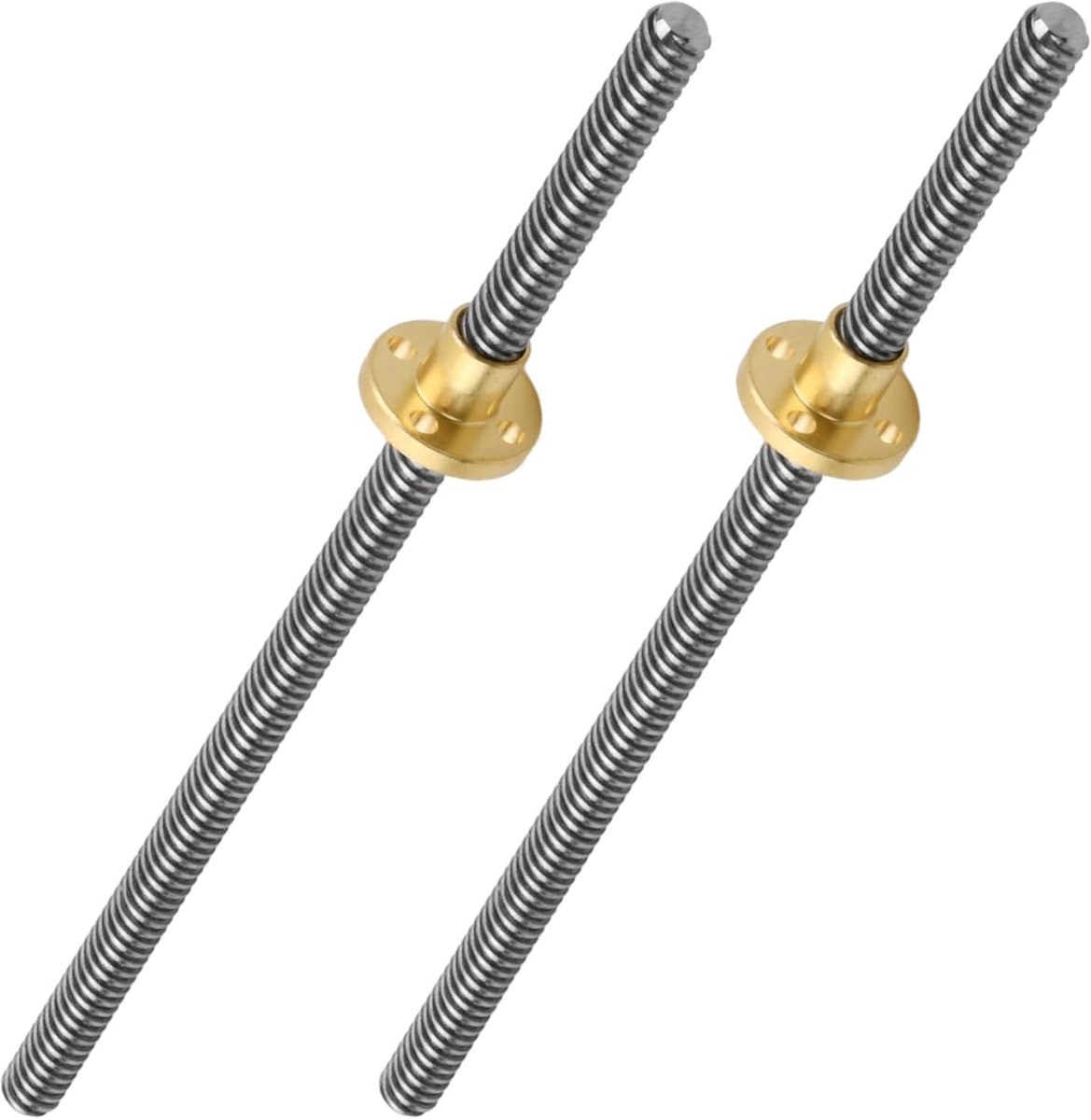 Trapeziumschroef 200 mm - RVS met koperen moer - Precisie voor Z-as 3D-printers en CNC-machines - ShopVlot