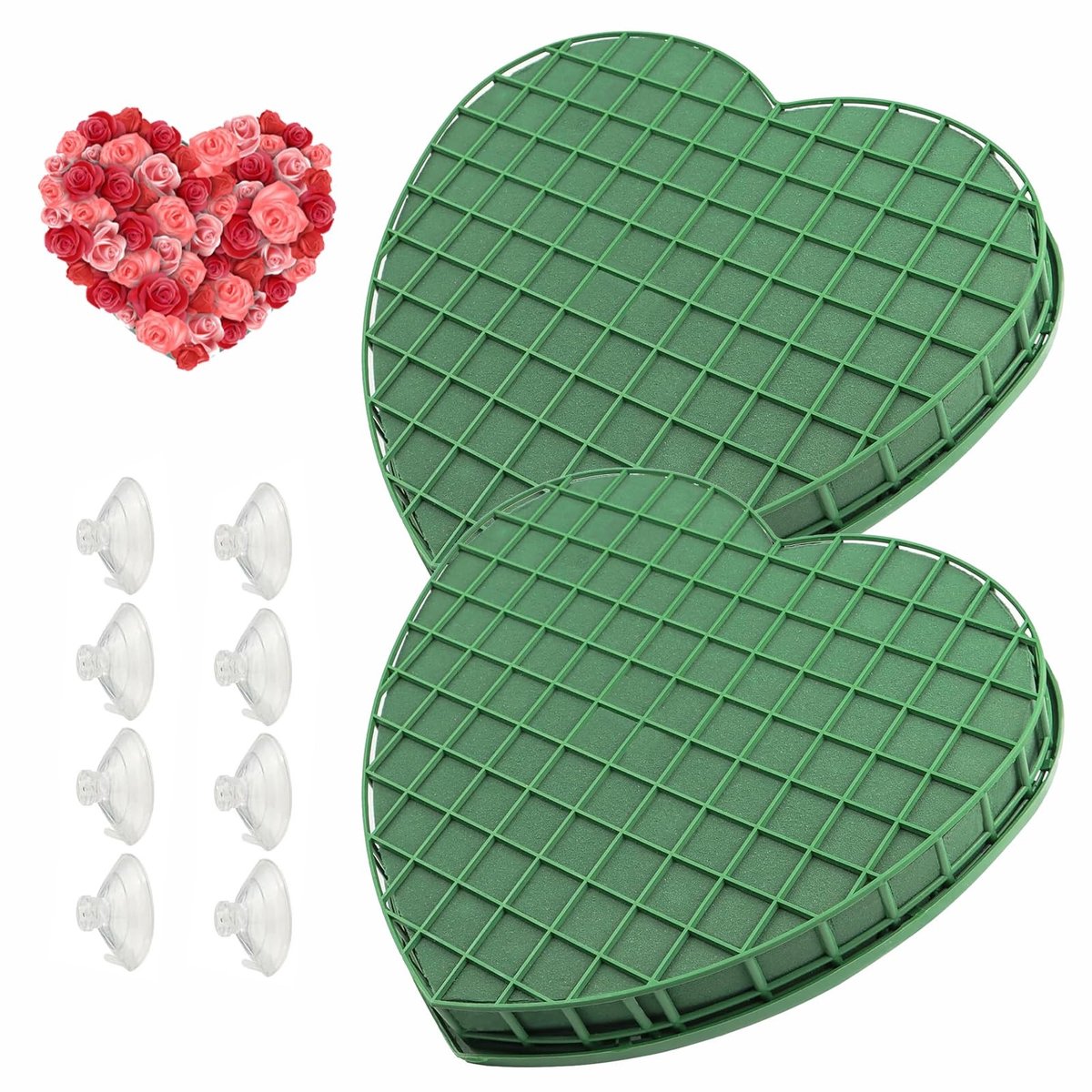 Solidchoice - Set van 2 Groene Foam Harten voor Bloemstukken