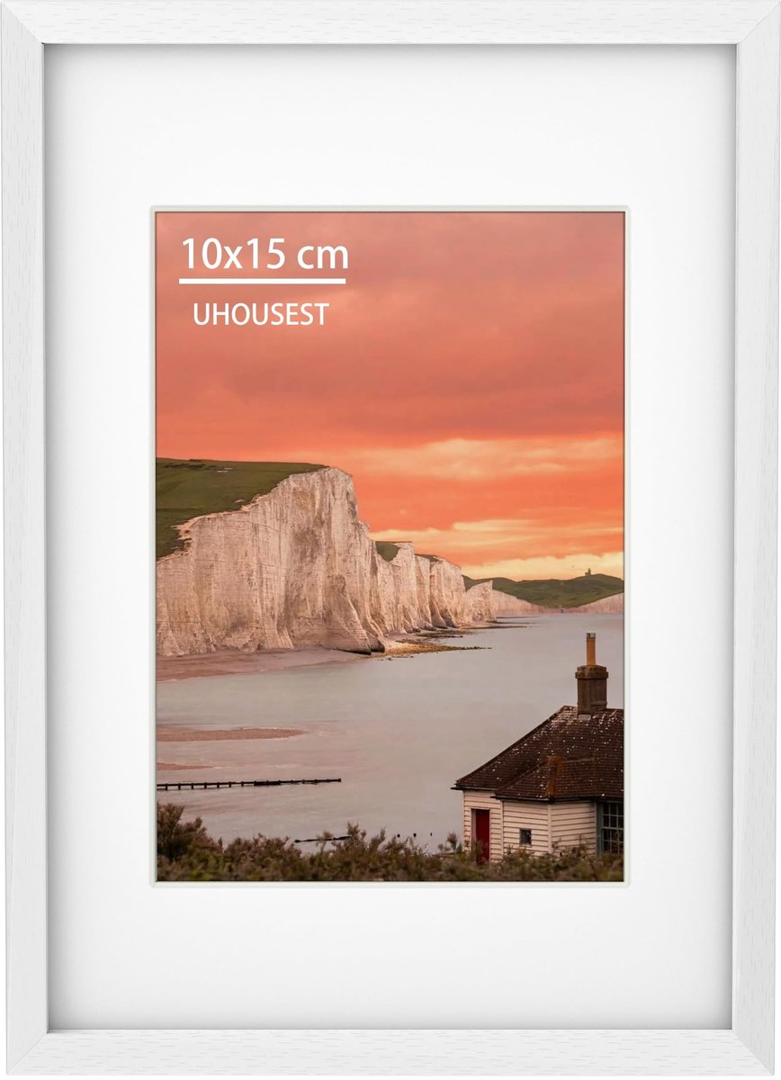Solidchoice - Set van 2 Zwarte Houten Fotolijsten voor 10 x 15 cm Foto's