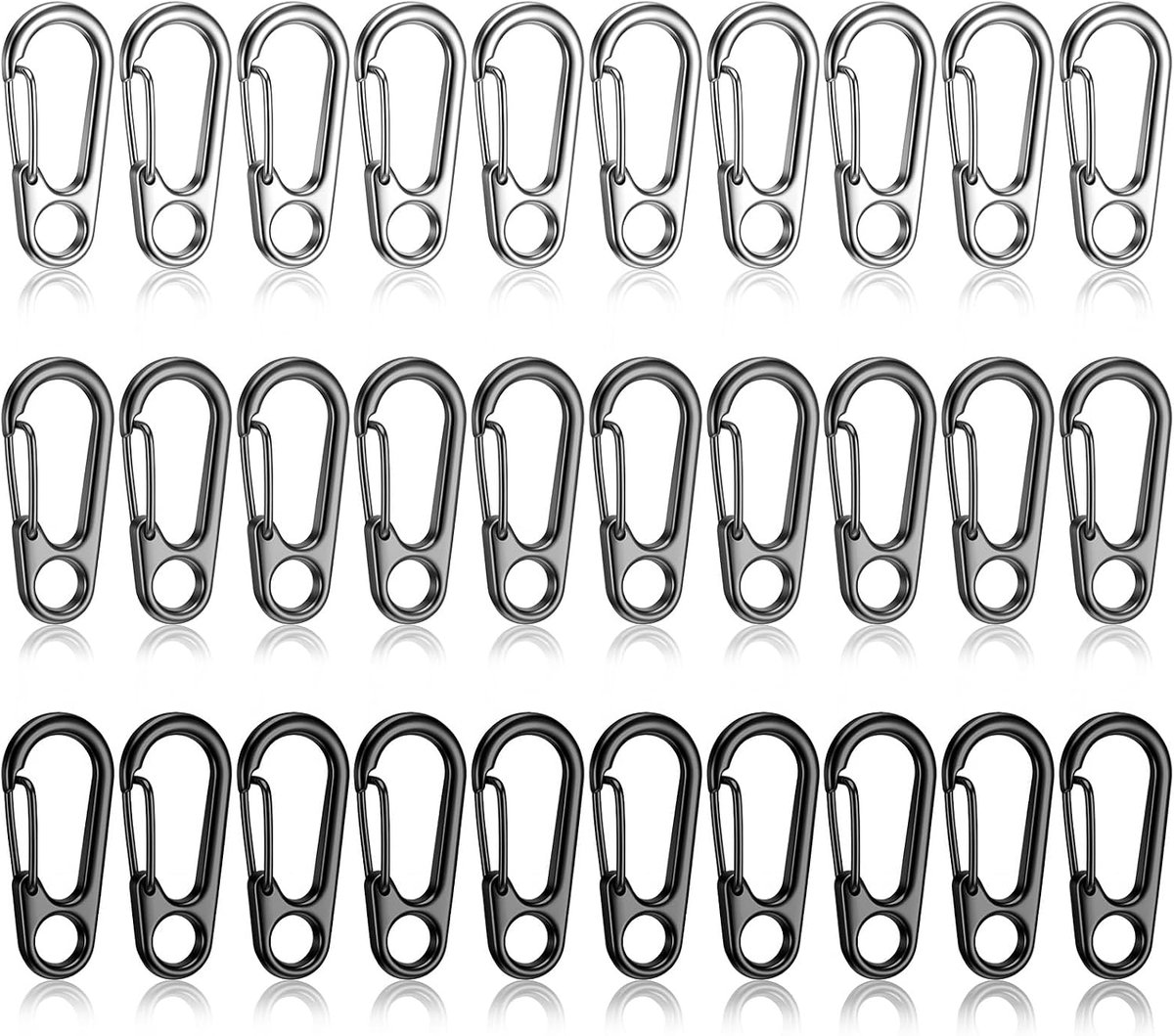 Mini-karabijnhaken 30 stuks - Metalen sleutelhangerhaken - Compact en multifunctioneel - Ideaal voor outdoor en reizen - ShopVlot