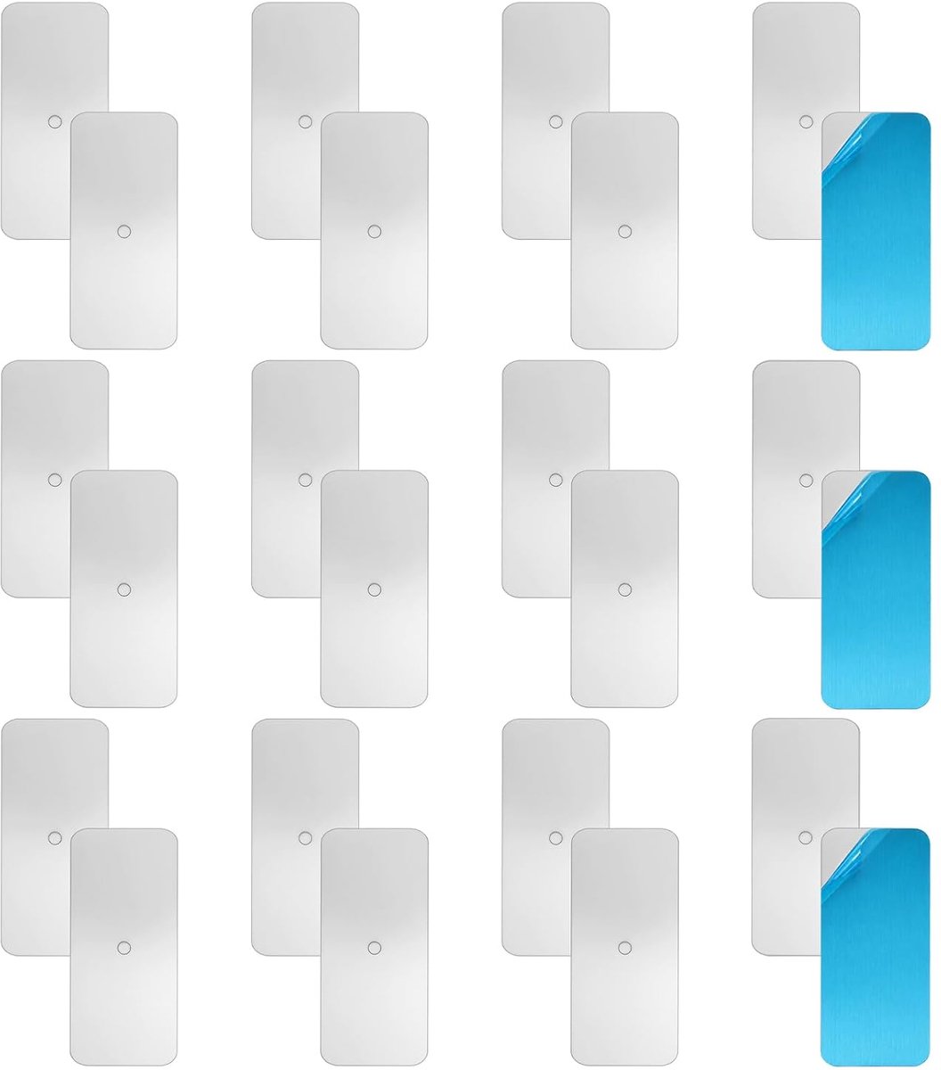 Metalen platen voor magneten 24-pack - ultradunne zelfklevende ijzeren vellen - sterke backing voor auto telefoonhouder - ShopVlot