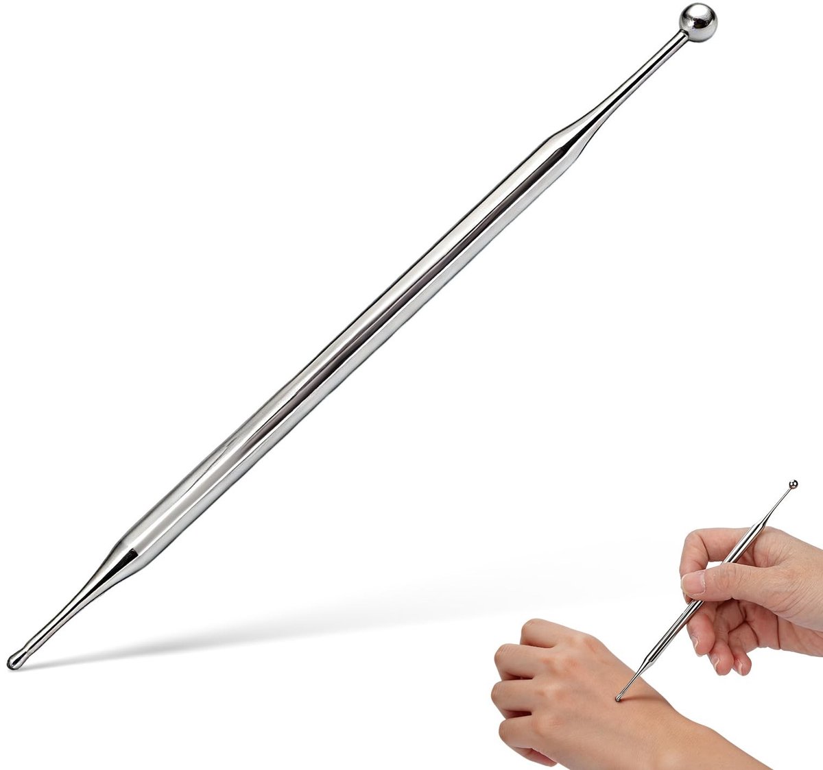 Solidchoice - Dubbele Hoofd Acupunctuurmassage Tool van RVS