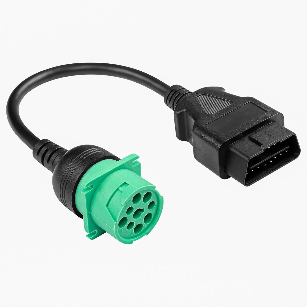 CERRXIAN OBD2 to J1939 Green Type 2 Adapter Cable, 30cm 11.8" OBDII 16Pin Male to 9pin J1939 Female Adapter for Heavy - ShopVlot