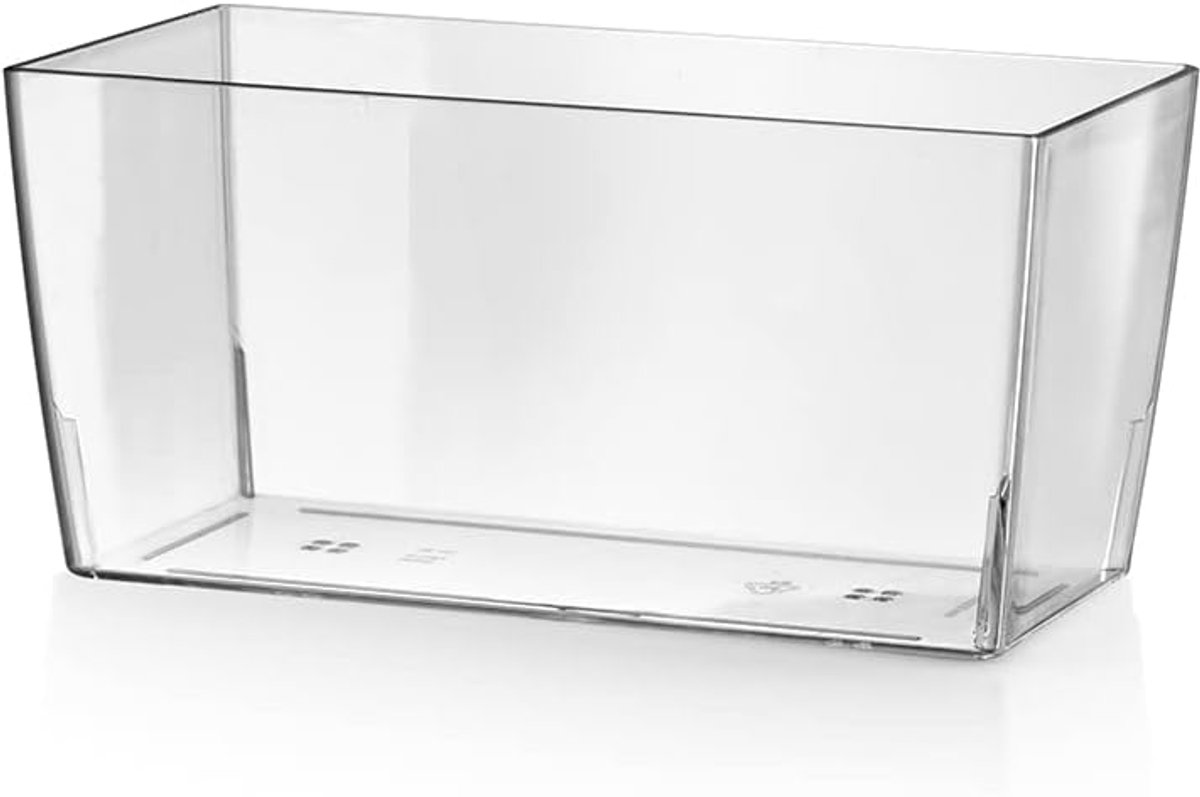 Teraplast 10447026 Flower Pot 26 x 13 x 13 cm, Transparent - ShopVlot