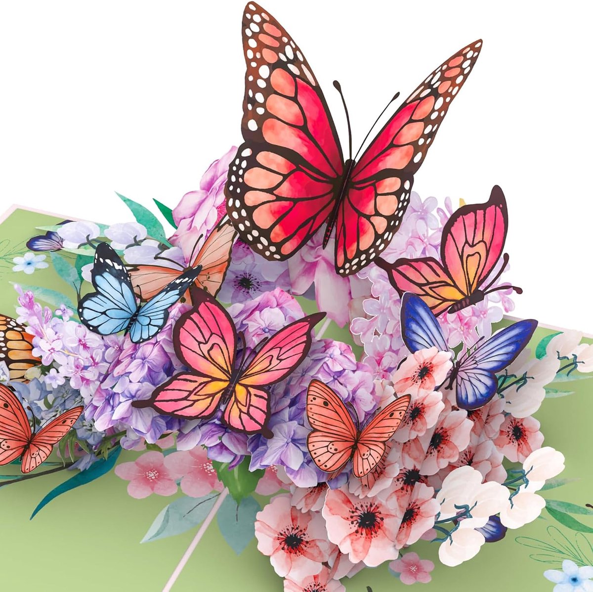 PopLife Butterflies on Flowers Pop Up Mother's Day Card - 3D Birthday Card for Valentine's Day, Thank You, Happy - ShopVlot