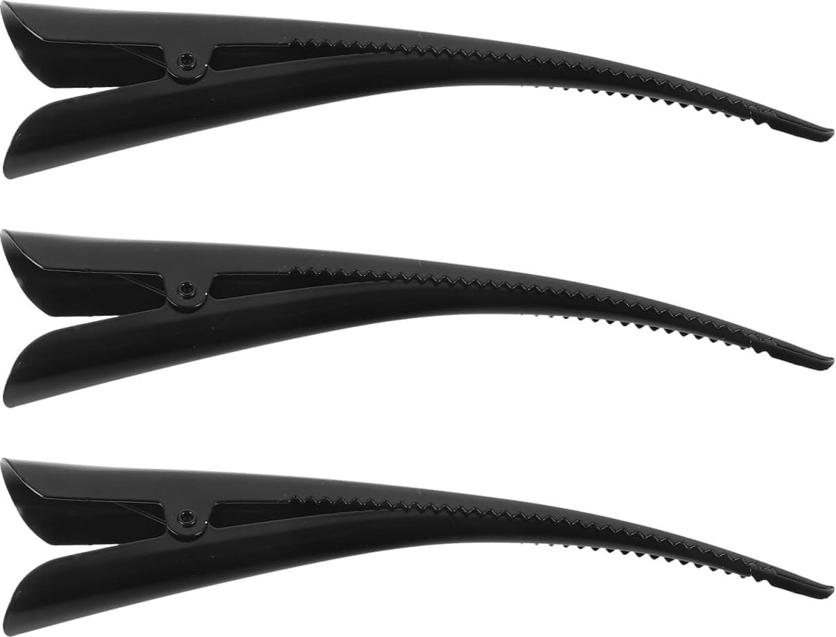 FRCOLOR 6 stuks lange eendensnavel-haarspelden, grote, lange, zwarte eendensnavel-haarspelden voor dik en dun haar - ShopVlot