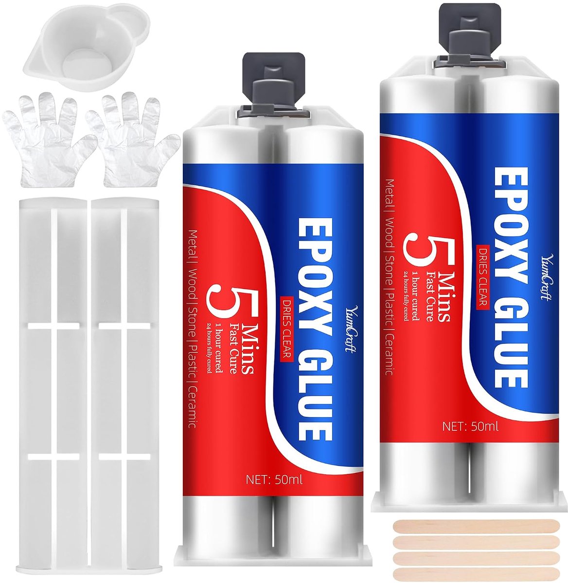 2K epoxy adhesive, 100 ml, 5 minutes quick drying strong adhesive, transparent epoxy repair kit, extra strong - ShopVlot