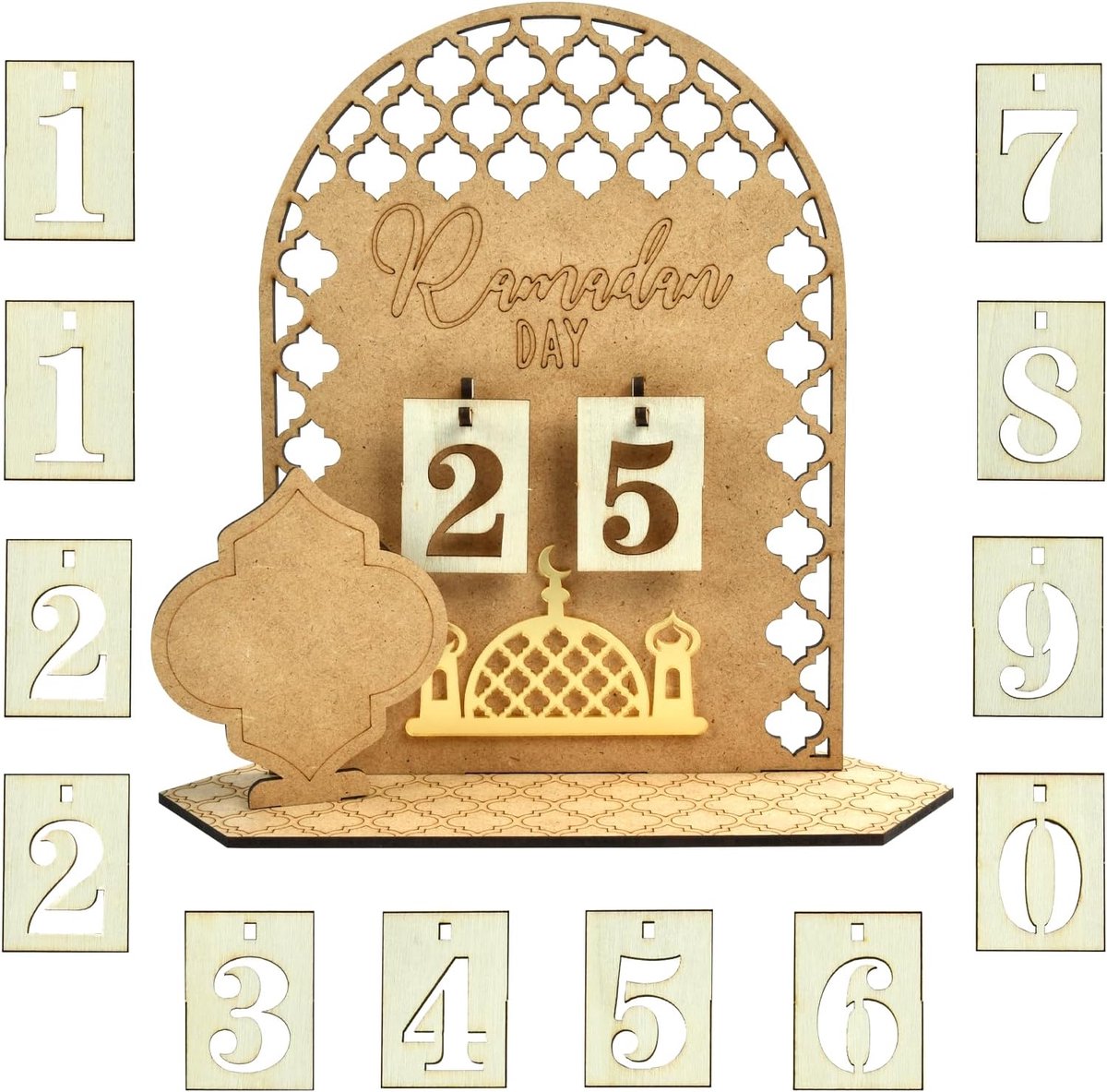 Ramadan Calendar, Ramadan Wooden Calendar, Ramadan Decorations, 30 Days Eid Advent Calendar, Wooden Calendar Ramadan - ShopVlot
