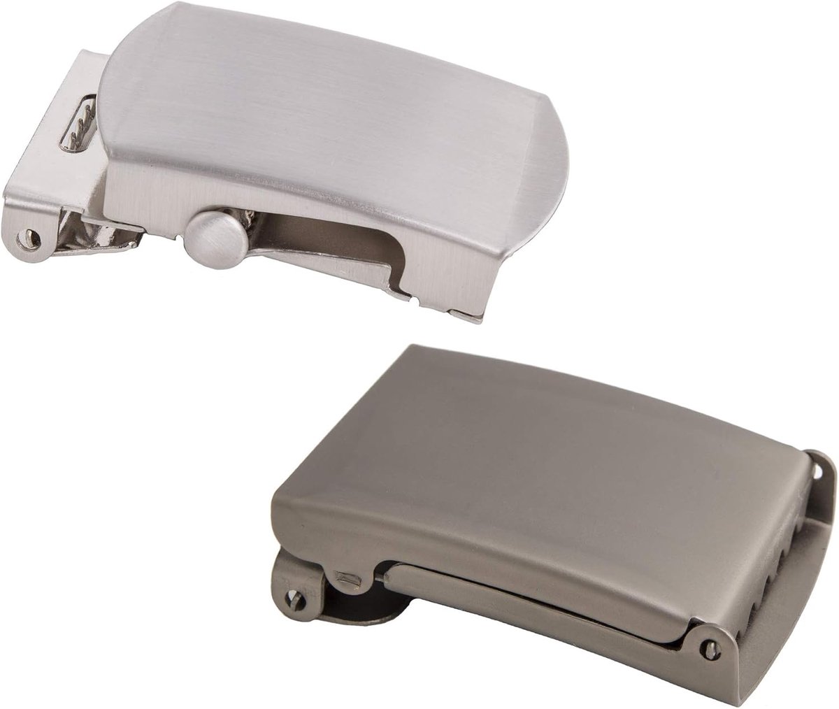 Shenky Premium Buckles - Pack of 2 - Matt and Silver - for Fabric Belts and Military Belts - 4 cm, siliver - ShopVlot