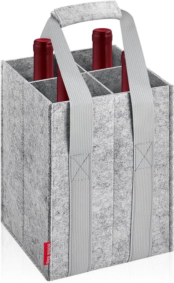 Eurhomewit Felt Bag for Wine and Water Bottles, Wine Carrier, Glass Wine Bottle Transport Bag, 1.5 Litres, Reusable - ShopVlot
