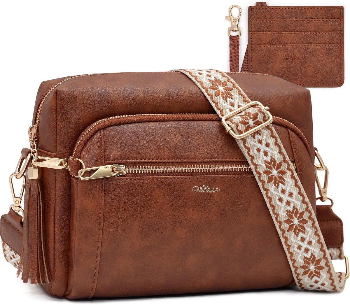 Women's Medium Shoulder Bag with Anti-Theft PU Leather Crossbody Bag with RFID Blocking, Adjustable Removable Wide - ShopVlot