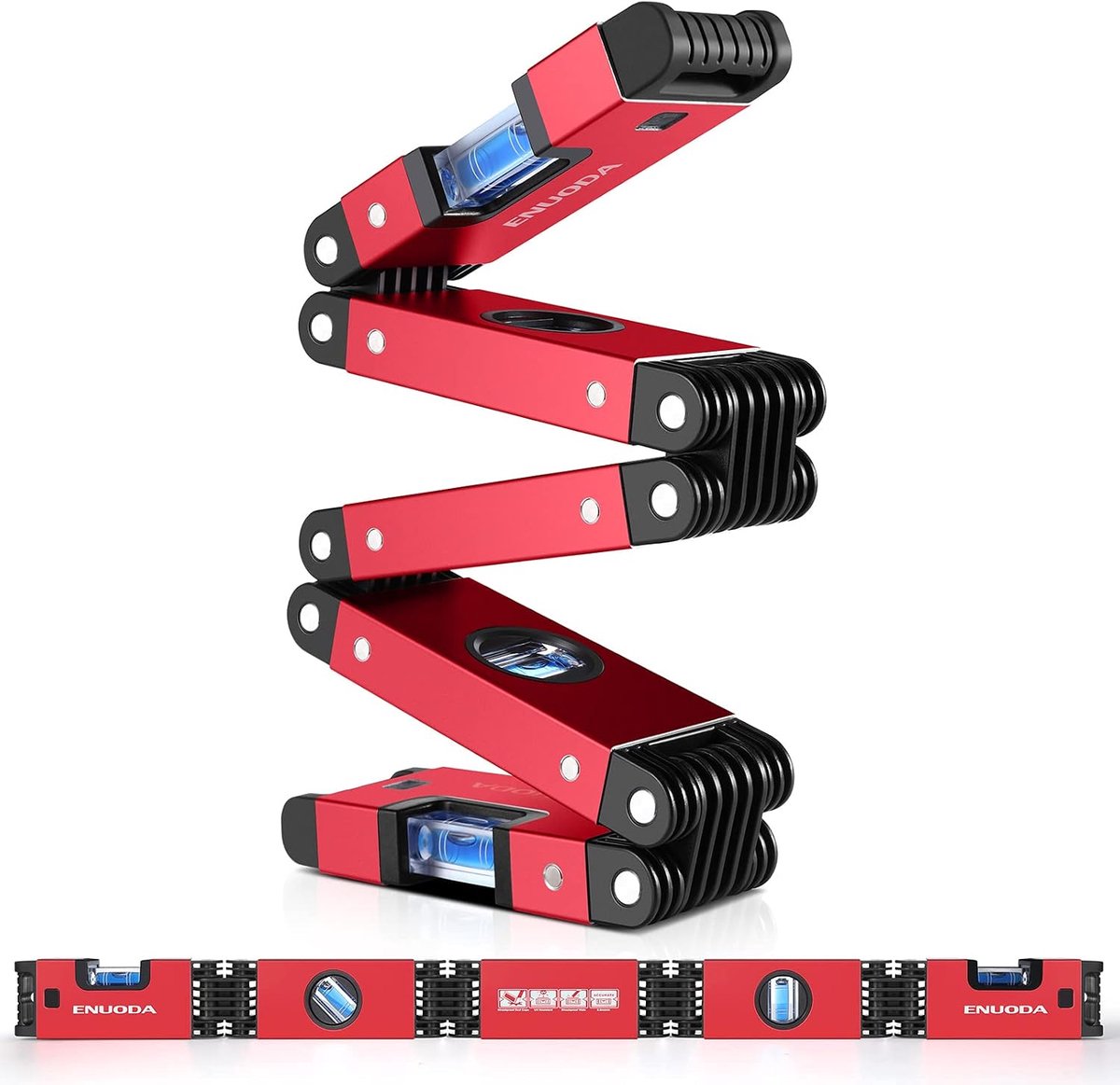 ENUODA Foldable Spirit Level Instrument 28 Inch Extendable Torpedo Spirit Level, Multi-Angle Leveling Instrument with - ShopVlot
