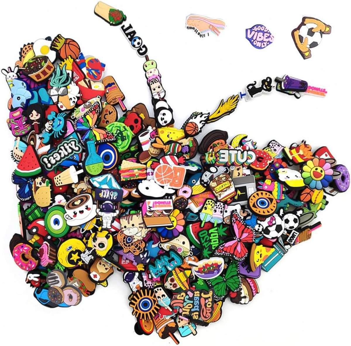 100pcs Shoe Charms Shoe Charms for Clogs, Decorative Shoe Buckles, Cartoon Shoe Decorations, Removable DIY Shoe Insert - ShopVlot