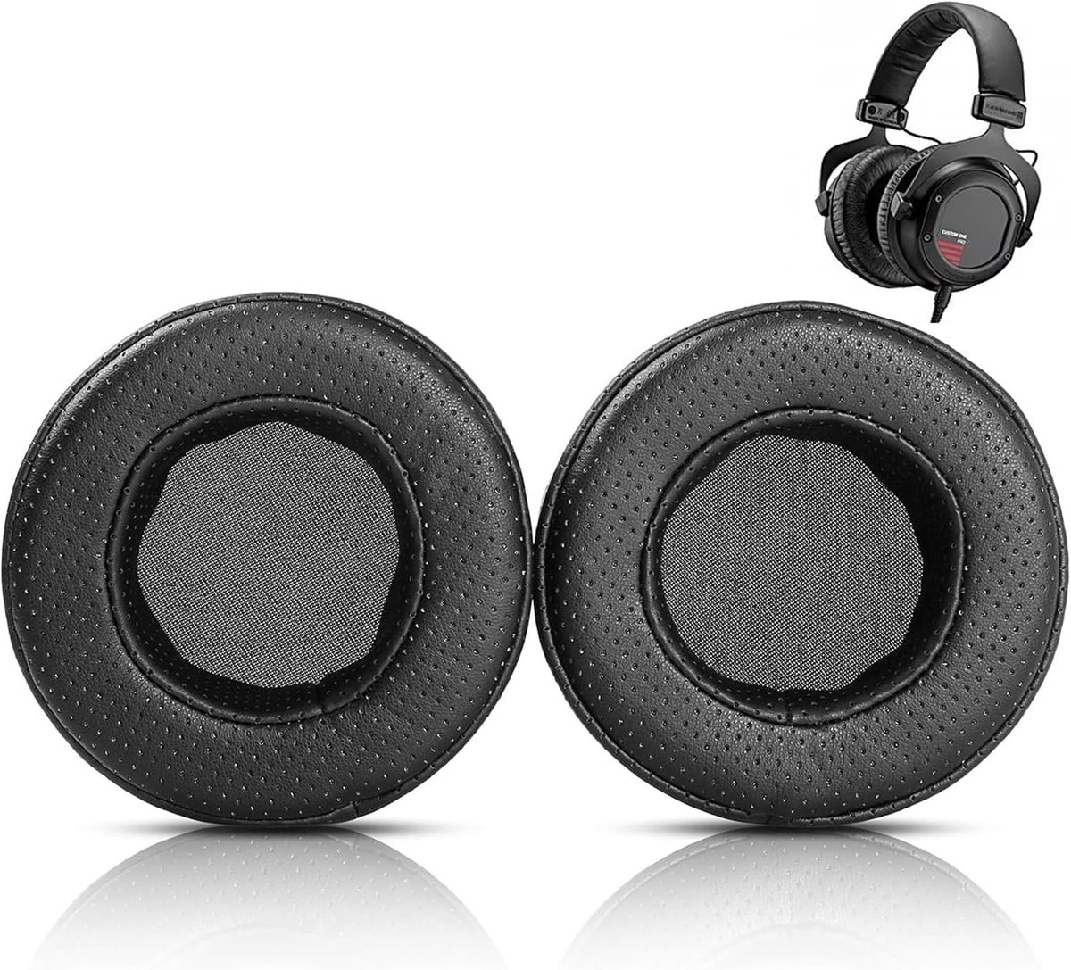 Breathable Replacement Pillow Compatible with Beyerdynamic Custom One Pro Plus Headphones Ear Pads with Perforated - ShopVlot