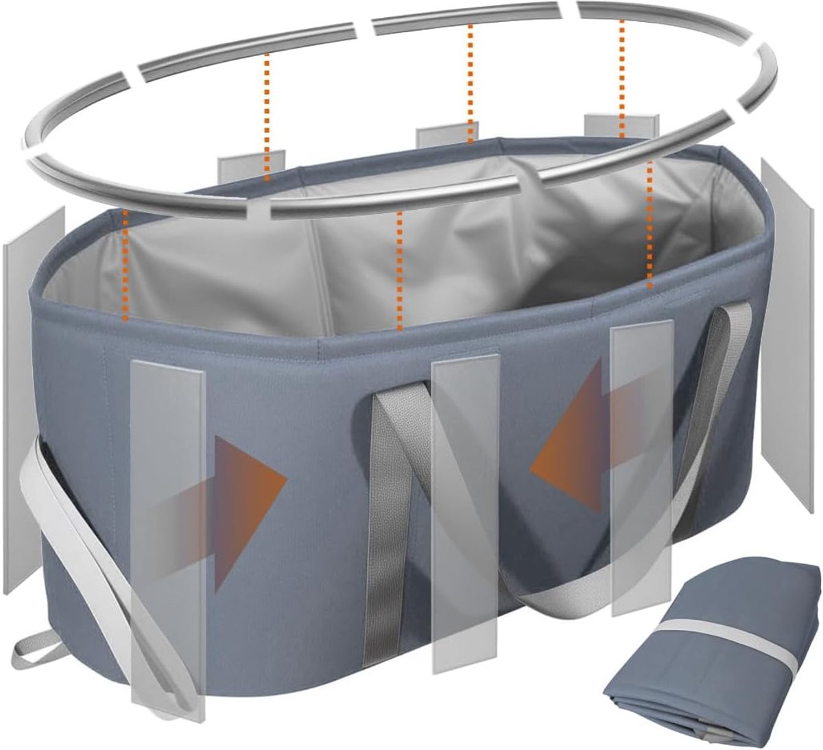Foldable Laundry Hamper Collapsible Laundry Basket Waterproof 98.8L Oxford Fabric Foldable Laundry Bag with Plastic - ShopVlot
