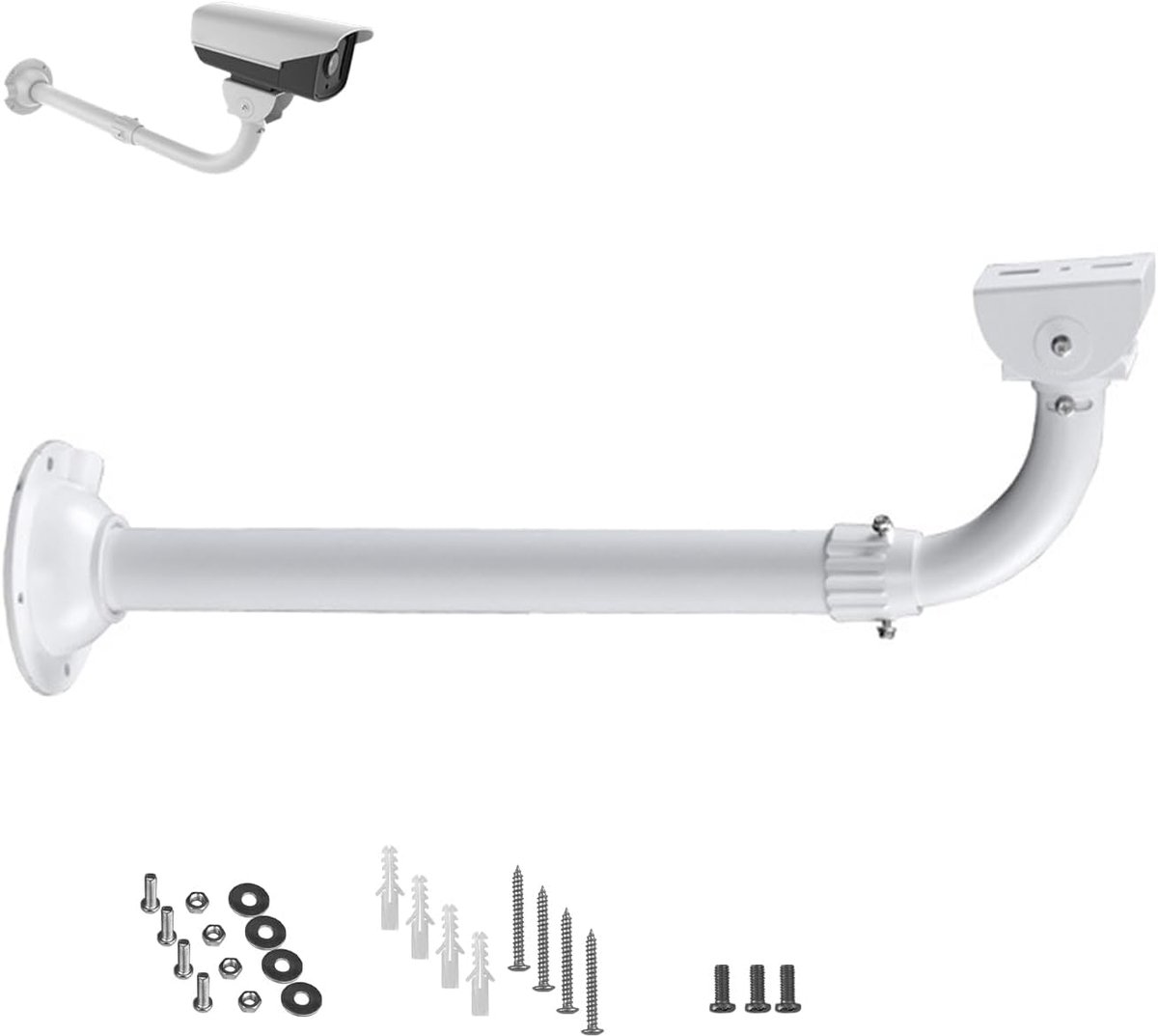 Extendable J-shaped WiTi mount for security cameras, adjustable holder from 40cm to 60cm - ShopVlot