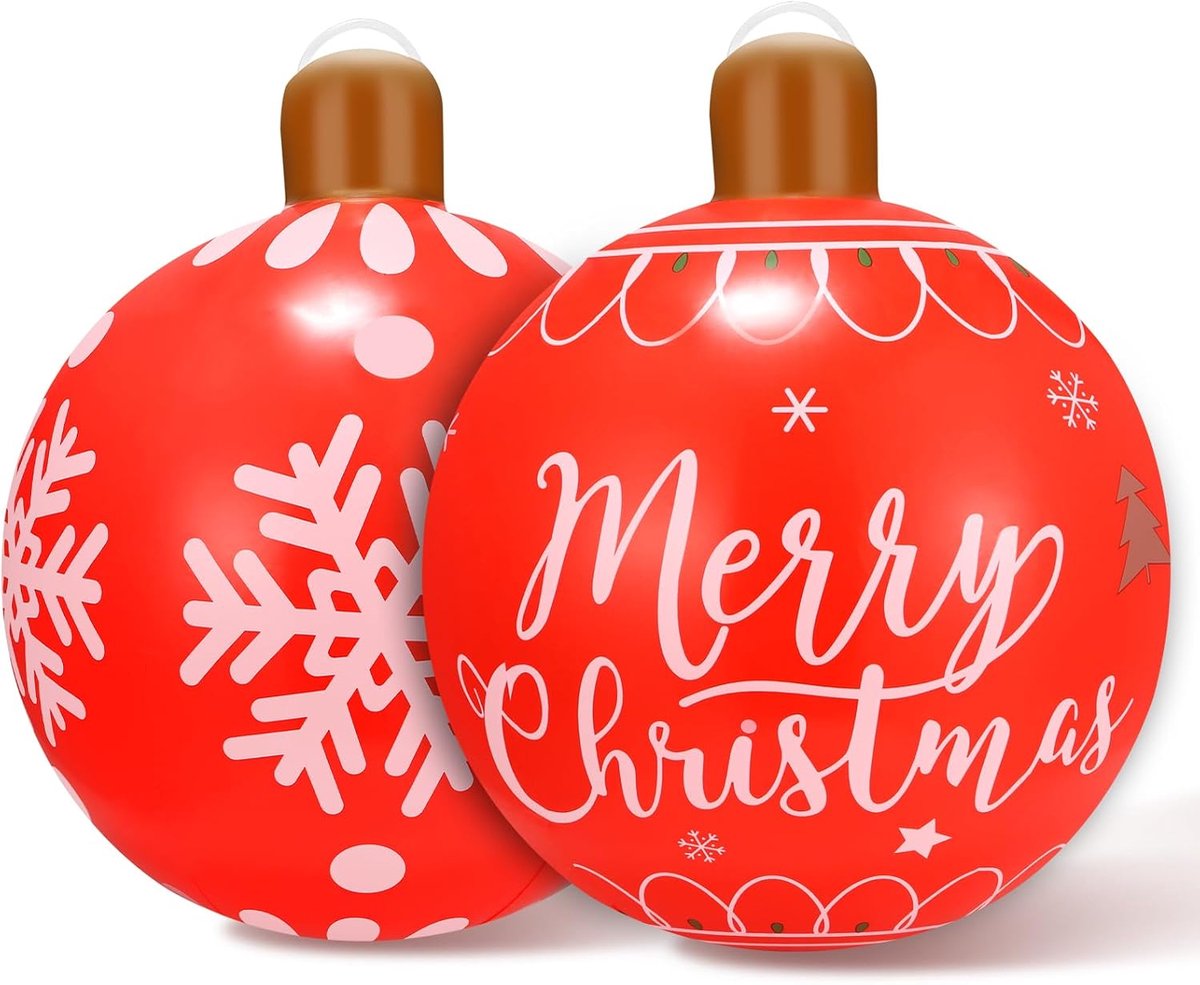 Opblaasbare kerstbal 60 cm - PVC opblaasbal - weerbestendig - sfeervolle kerstdecoratie - ShopVlot