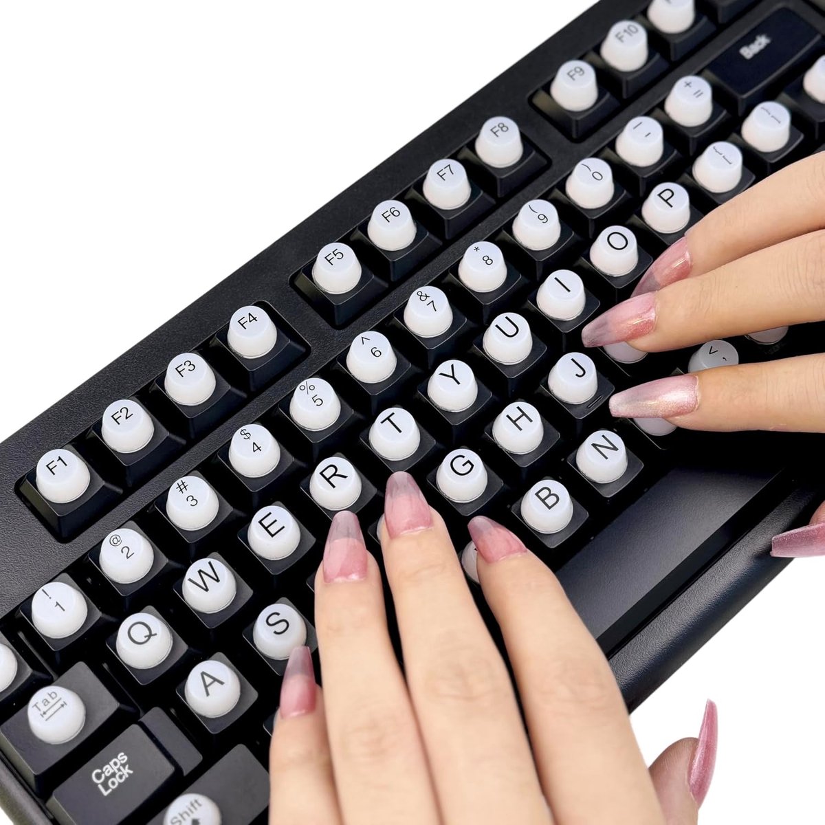 Keyboard Stickers voor Lange Nagels - 64 Stuks - Zachte Siliconen Toetsenbord Covers - Verbeter Typen met Lange Nagels - ShopVlot