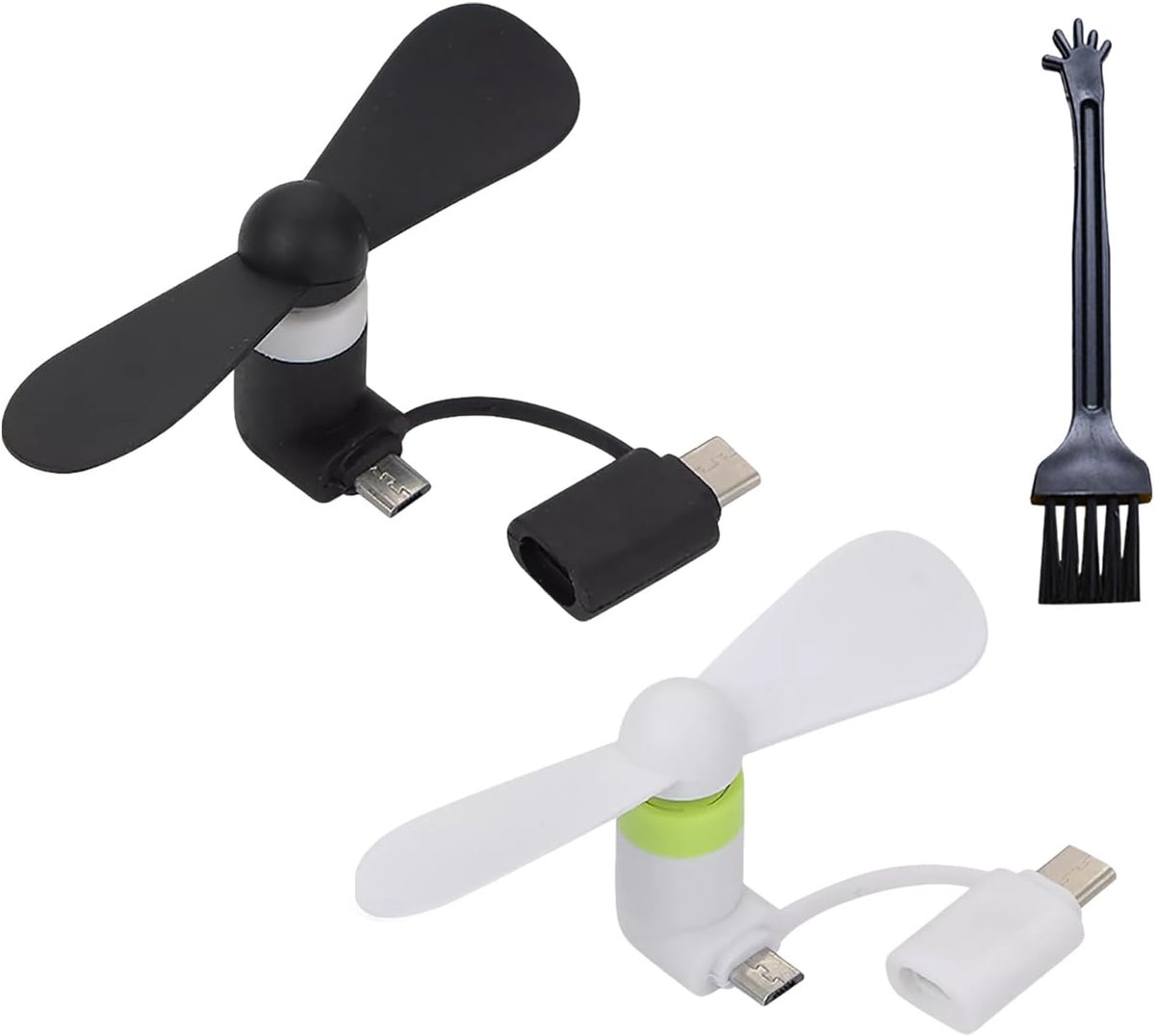 Mini mobiele telefoonventilator - 2 stuks - draagbare USB ventilator - stille koeler voor onderweg - ShopVlot