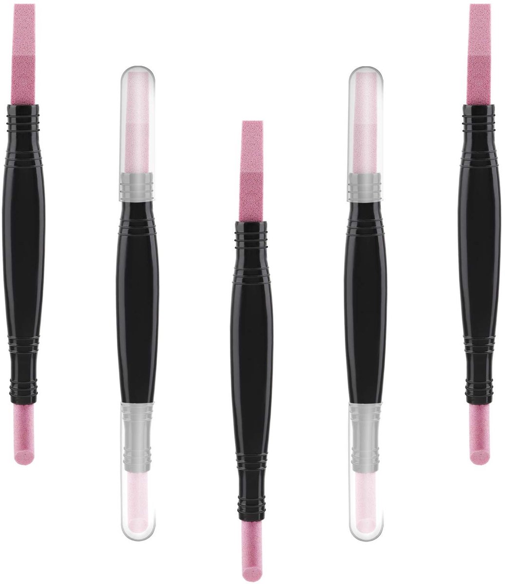 SnelShoppen - 5x Pumice Nail Files - Dubbelzijdige Bimssteen Nagelvijlen, Nagel Art Polijst Pen, Cuticle Pusher en Verwijderaar, Pedicure en Manicure