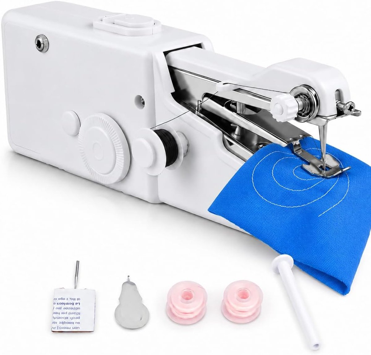 Draagbare mini handnaaimachine - kleine en compacte uitvoering - compleet met accessoires - ideaal voor thuisgebruik - ShopVlot