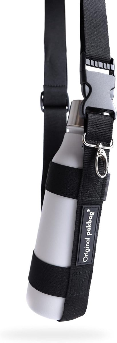 Flessenhouder voor Drinkflessen tot 1,5 L - Zwart - Gemaakt van Gerecycled PET - Voor Wandelen en Festivals
