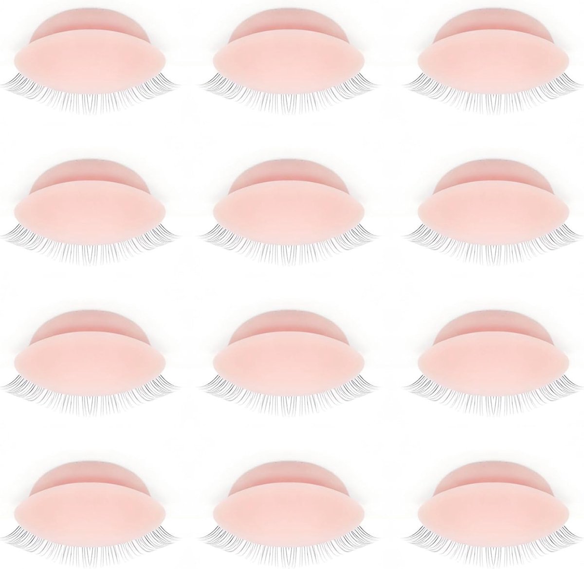 Eyelash oefenogen 12 Pcs - Realistische silicone oogleden - Herbruikbaar voor training en make-up - ShopVlot