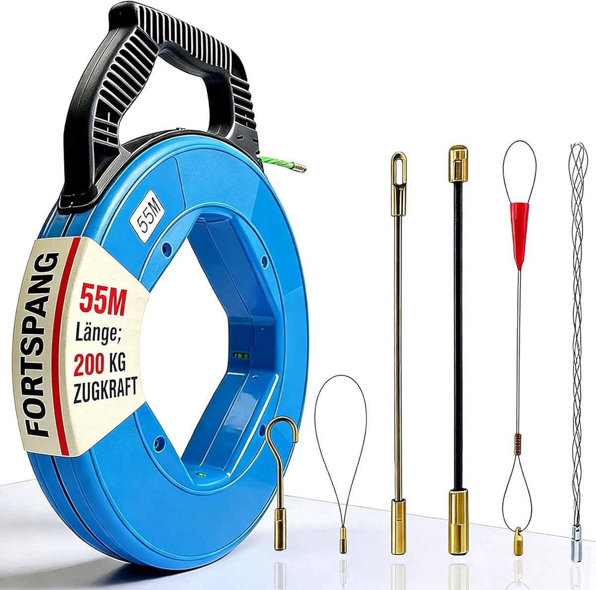 Kabelinvoerhulp - Geen kleur - 55 m - Polyester met 6 Adapters - Voor Elektrische Installaties