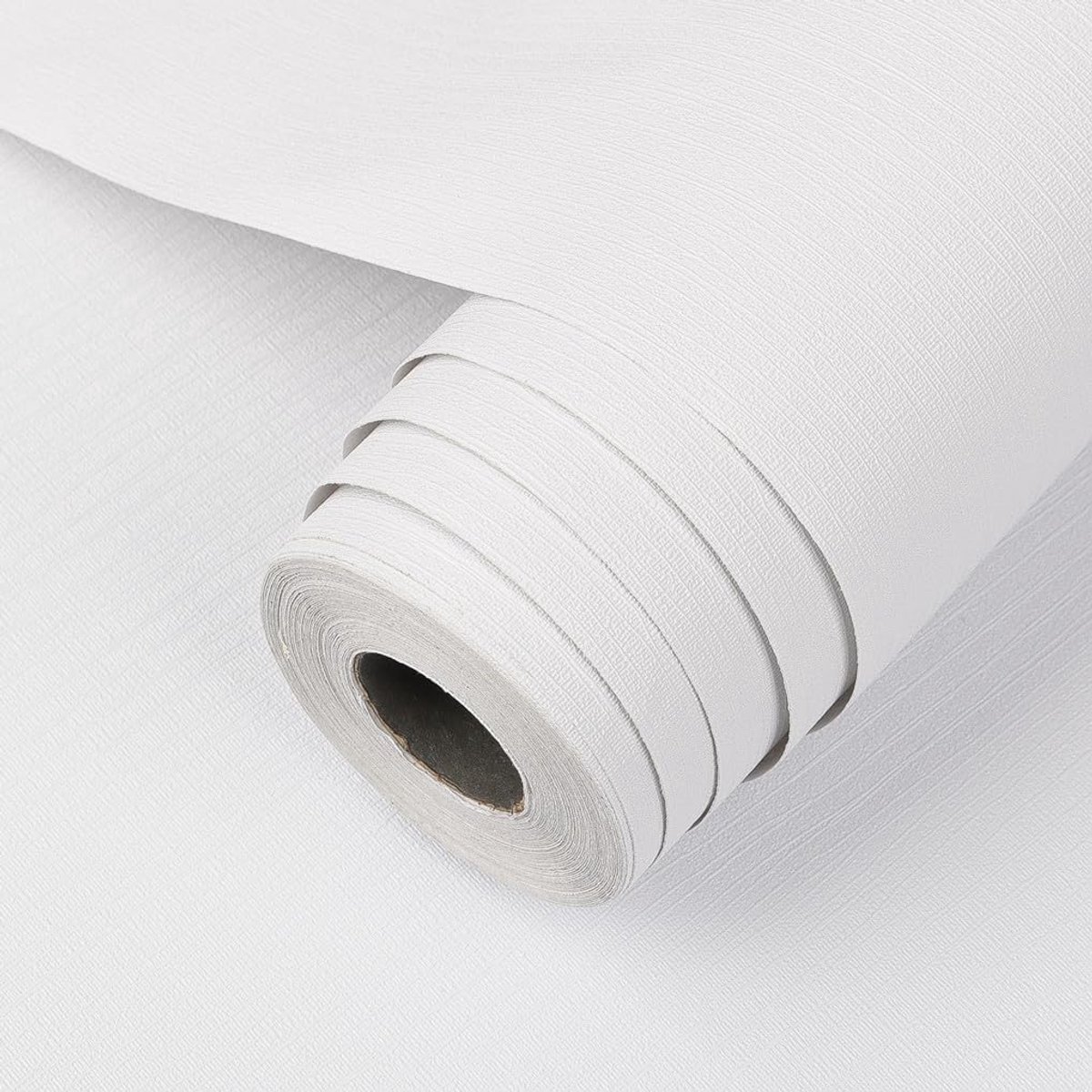 Contactpapier 15,7 x 240 inch - Wit Grass Cloth Textuur - Zelfklevend en Verwijderbaar - Perfect voor Wand en Meubel - ShopVlot