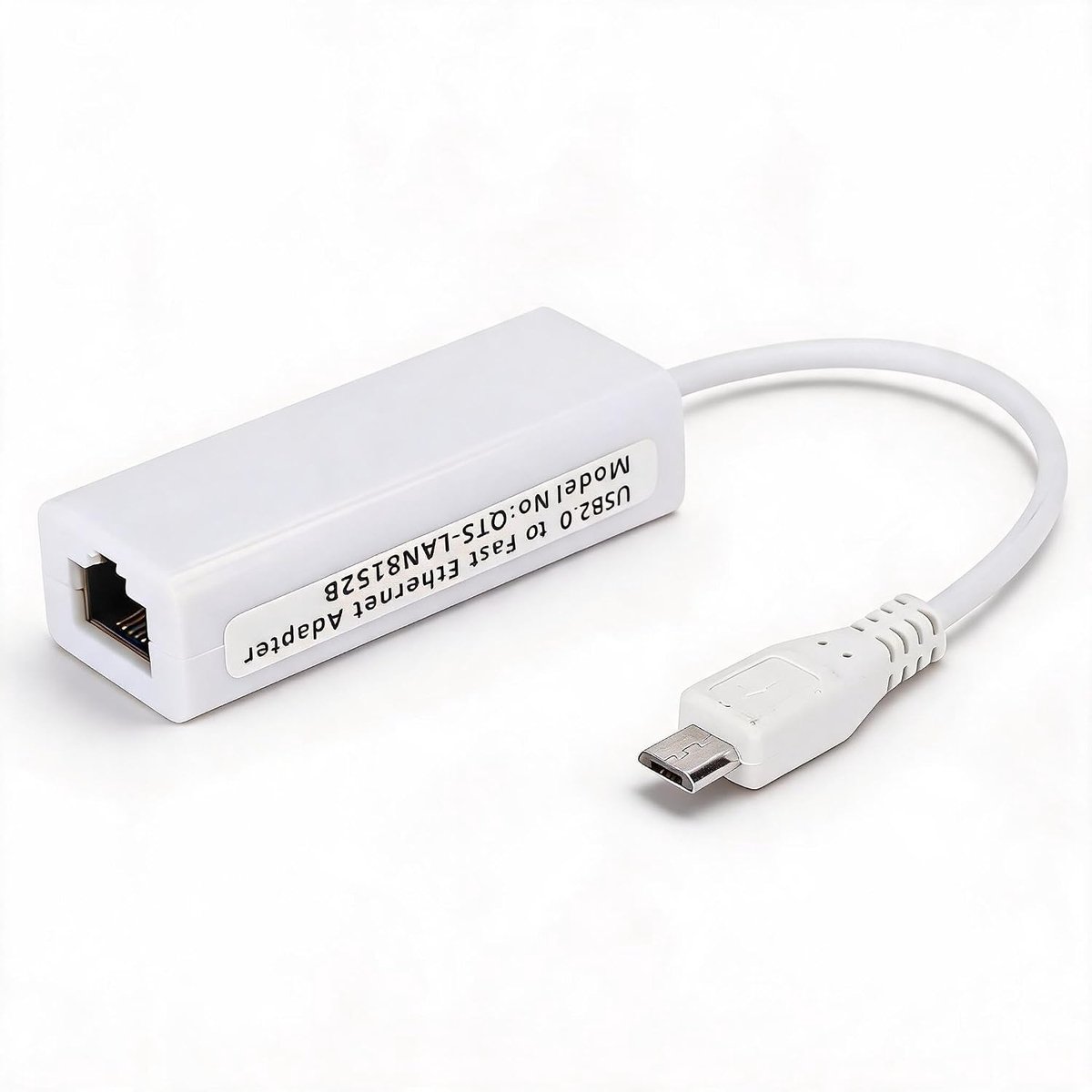USB2.0 Ethernet Adapter - Micro-USB naar RJ45 - 10Mbps snelheid - Ideaal voor 1.3/W moederborden - ShopVlot