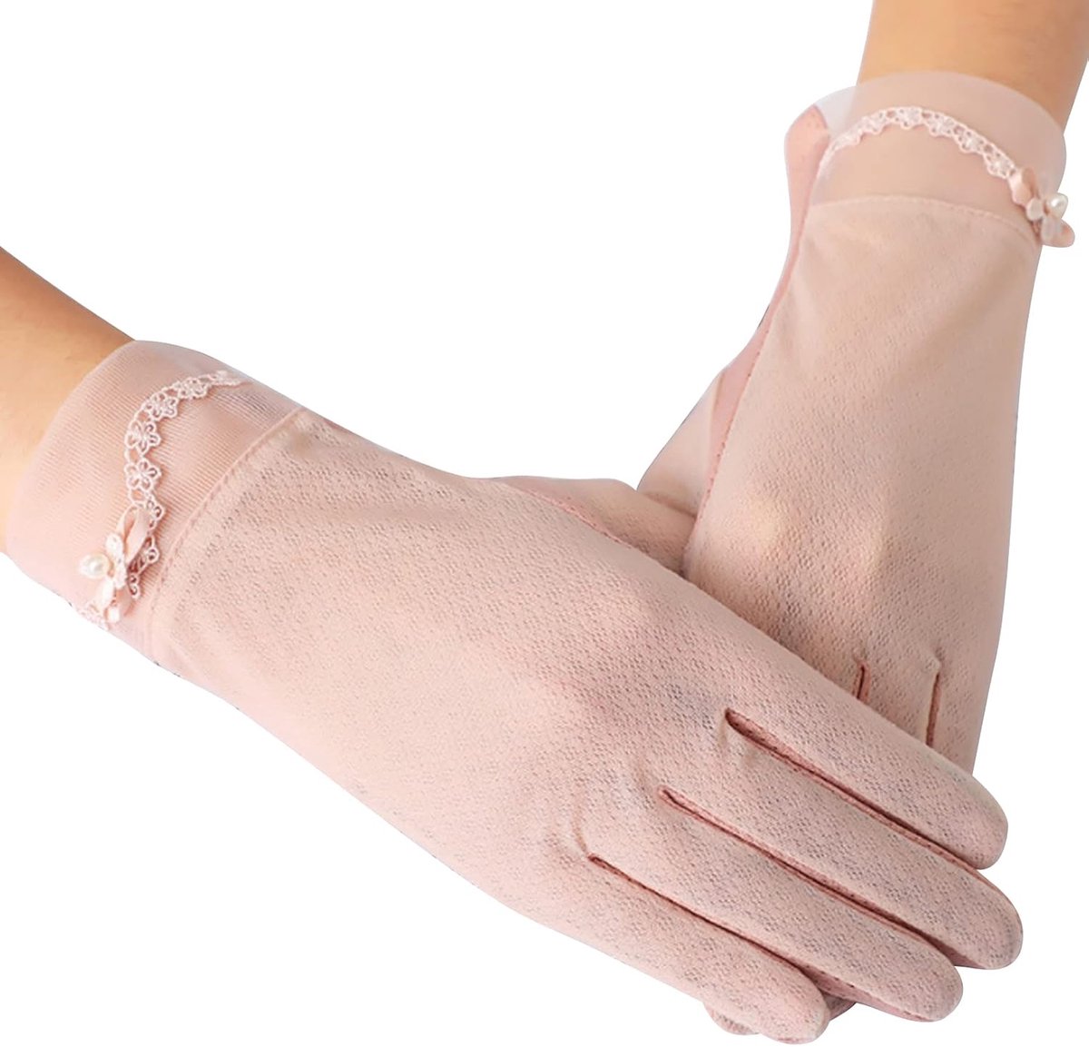 Zomerhandschoenen dames - Bloemenkant - Antislip - Ideaal voor buitenactiviteiten - ShopVlot