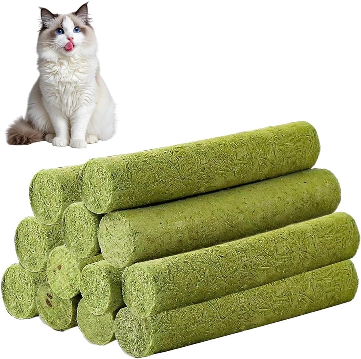 Catnip Sticks voor katten - 12 stuks - Bevroren gedroogde snacks - Haarbalverwijdering en tandreiniging - ShopVlot
