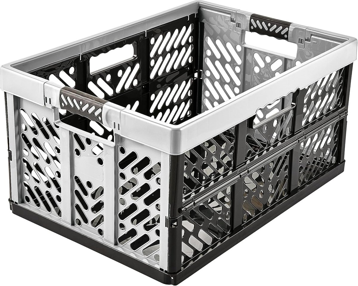 Vouwbox 36 liter - opvouwbaar - robuust zwart - ideaal voor opslag - ShopVlot