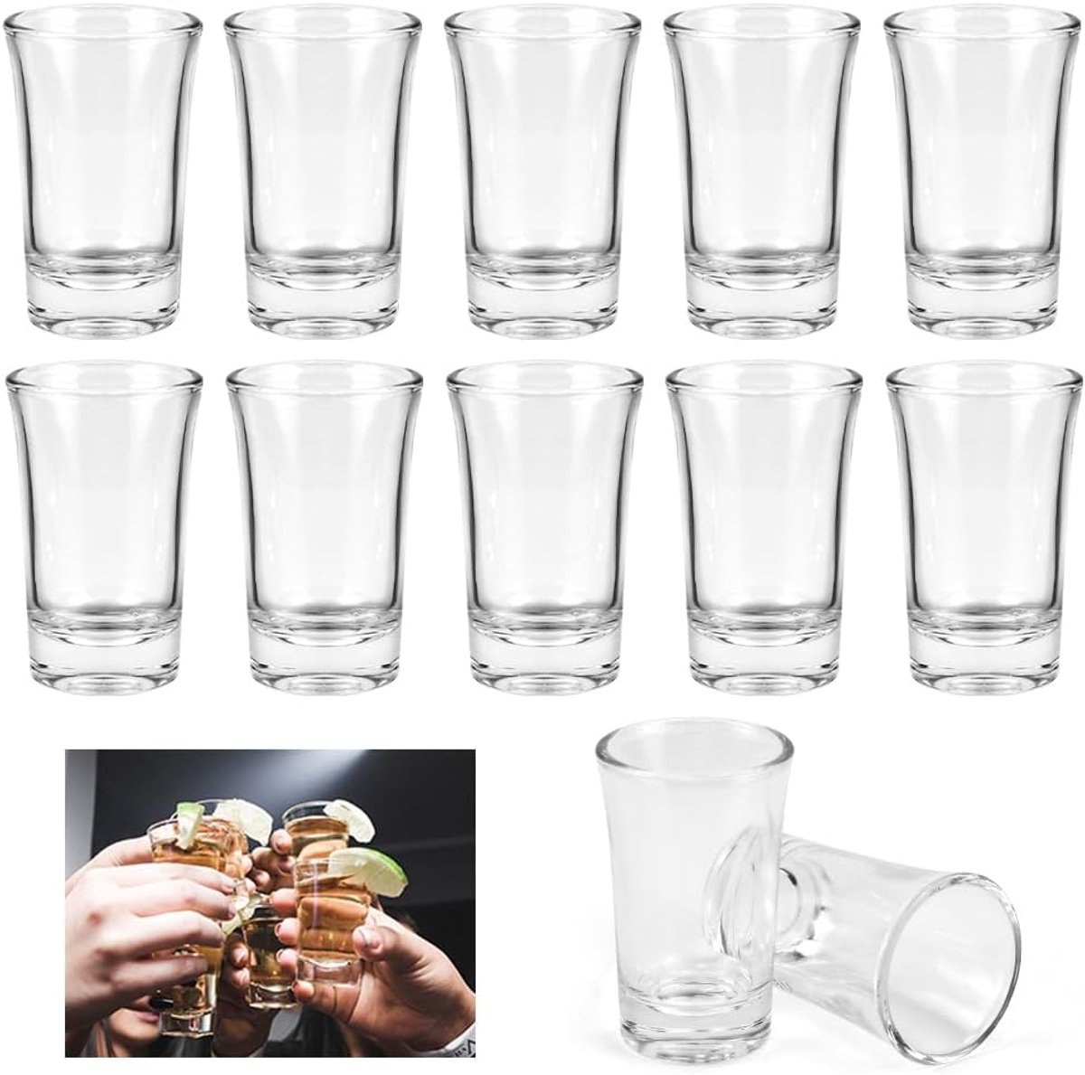 Shotglazen set van 12 - 4 cl glazen - transparant - perfect voor feesten - ShopVlot