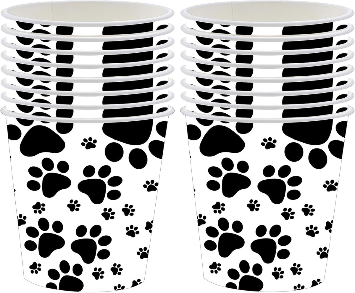 Papieren bekers met hondenprint 16 stuks - Safari dierenprint - Stevig en veilig - Perfect voor kinderfeestjes - ShopVlot