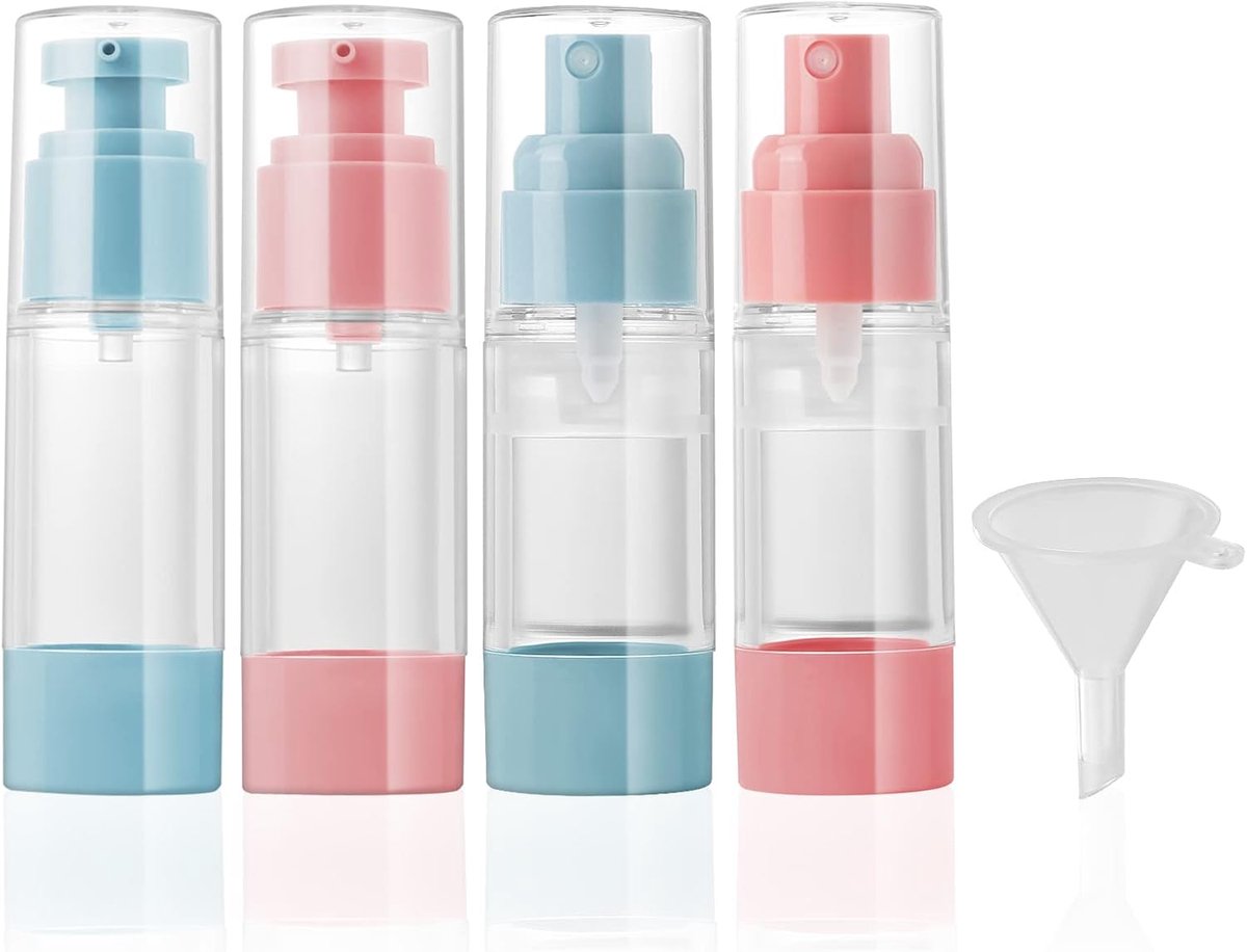 Reisflessen set 30ml - herbruikbaar - roze en blauw - ideaal voor onderweg - ShopVlot