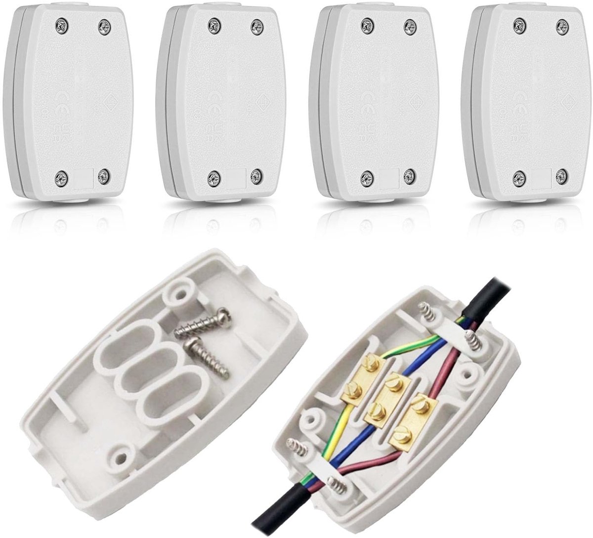 Elektrische aansluitdozen 4PCS - 3 terminals - PC engineering kunststof - Voor buitenverlichting - ShopVlot