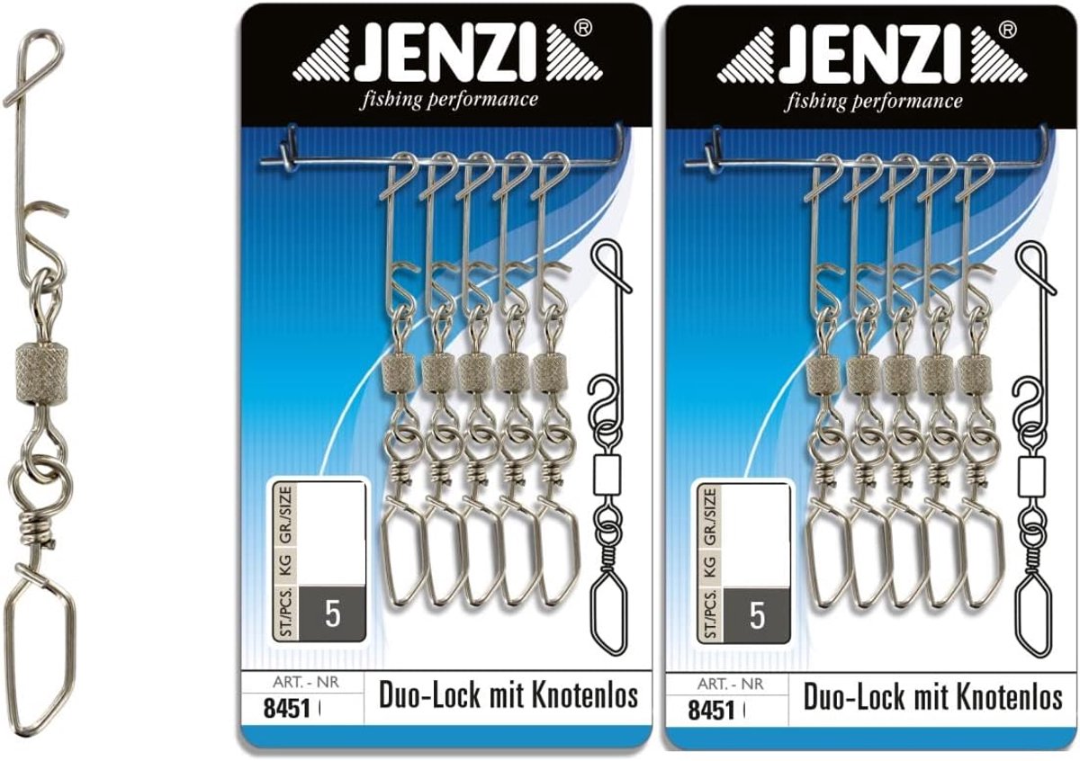 Carabiners 10 stuk - Knooploze verbinding - Inclusief veiligheidsvertebra - Ideaal voor vissers - ShopVlot