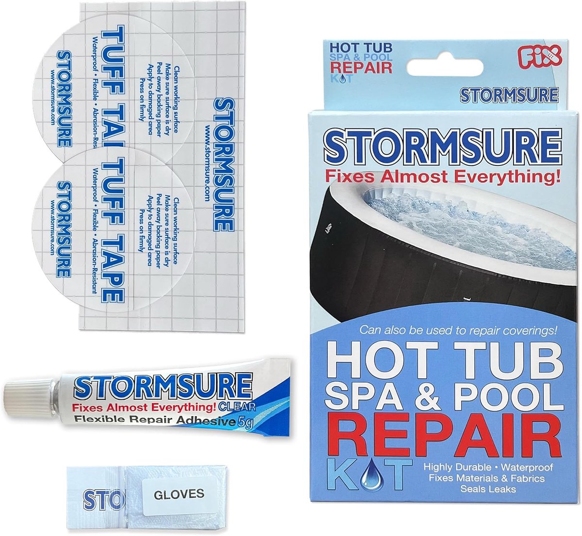 Reparatieset voor hot tubs, spa's & zwembaden - waterdicht en flexibel - voor lekken en scheuren - ShopVlot