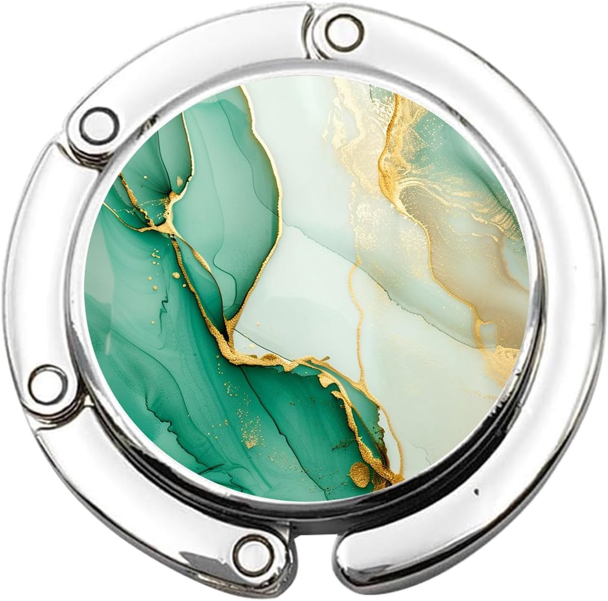 Mezrkuwr table bag stand marble pattern foldable non-slip bag holder green - ShopVlot